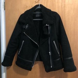 Sued Zara Aviator Jacket
